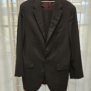 Kiton Black Men's Two-Button Suit, See Measurements